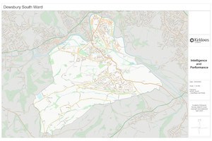 map of Dewsbury South Ward